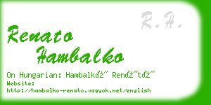 renato hambalko business card